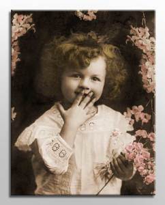 vintage girl canvas